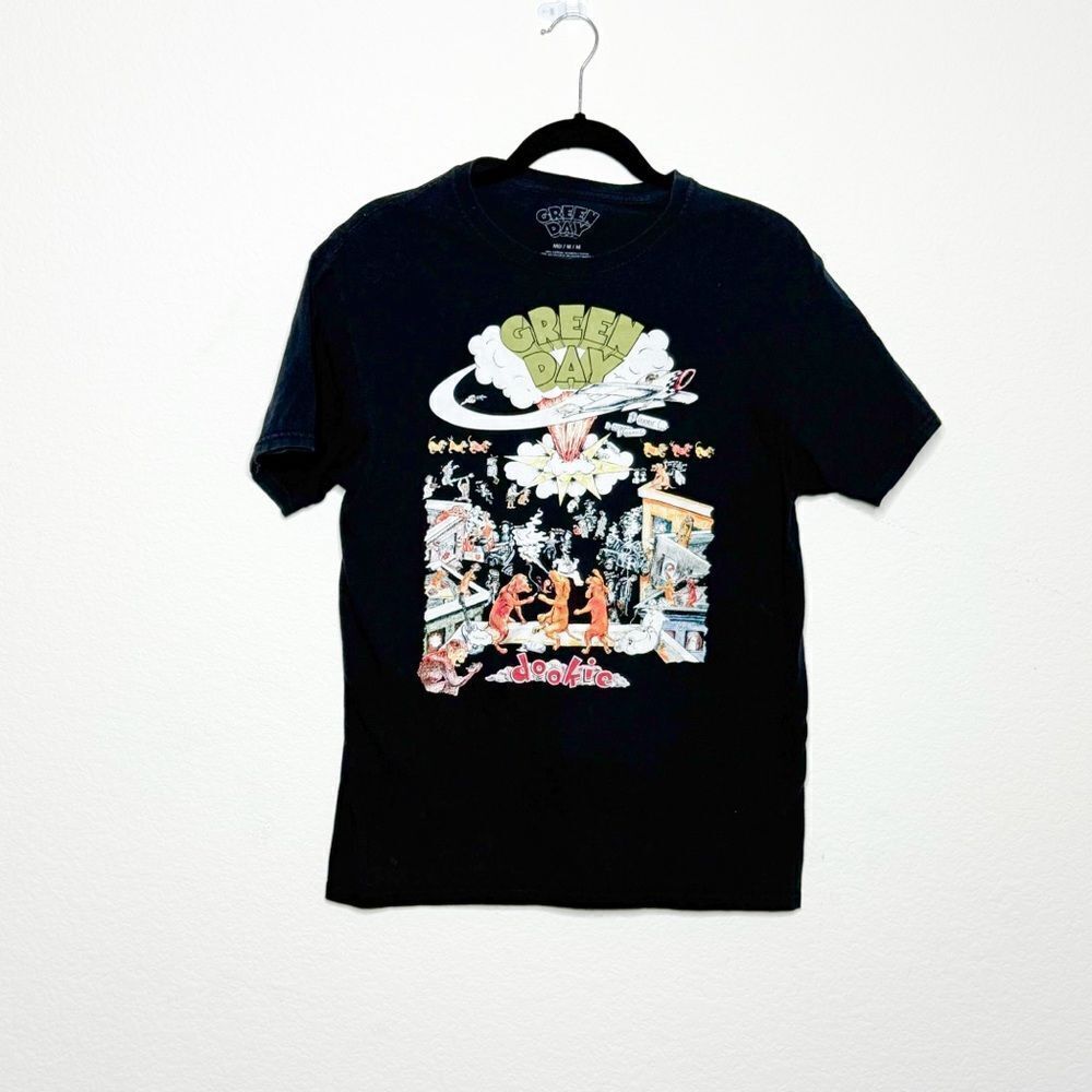 Green Day Dookie Graphic T-Shirt Medium Black Rock Band Tee